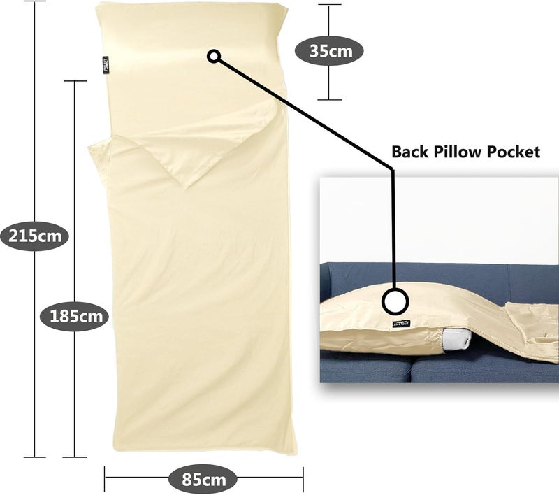 Frelaxy Sleeping Bag Liner, XL Travel Sheet & Camping Sheet for Backpacking, Hotel, Hostels & Traveling, Comfy & Easy Care, Full-Length Zipper/No Zipper, 4 Seasons Warm Cold Weather - Image 4